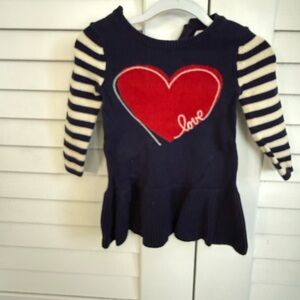 GAP Navy and Red Heart Kids Dress